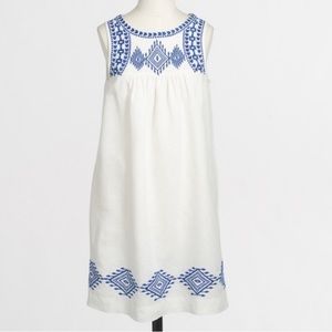 J.Crew Blue and White Embroidered Summer Dress - Size 4